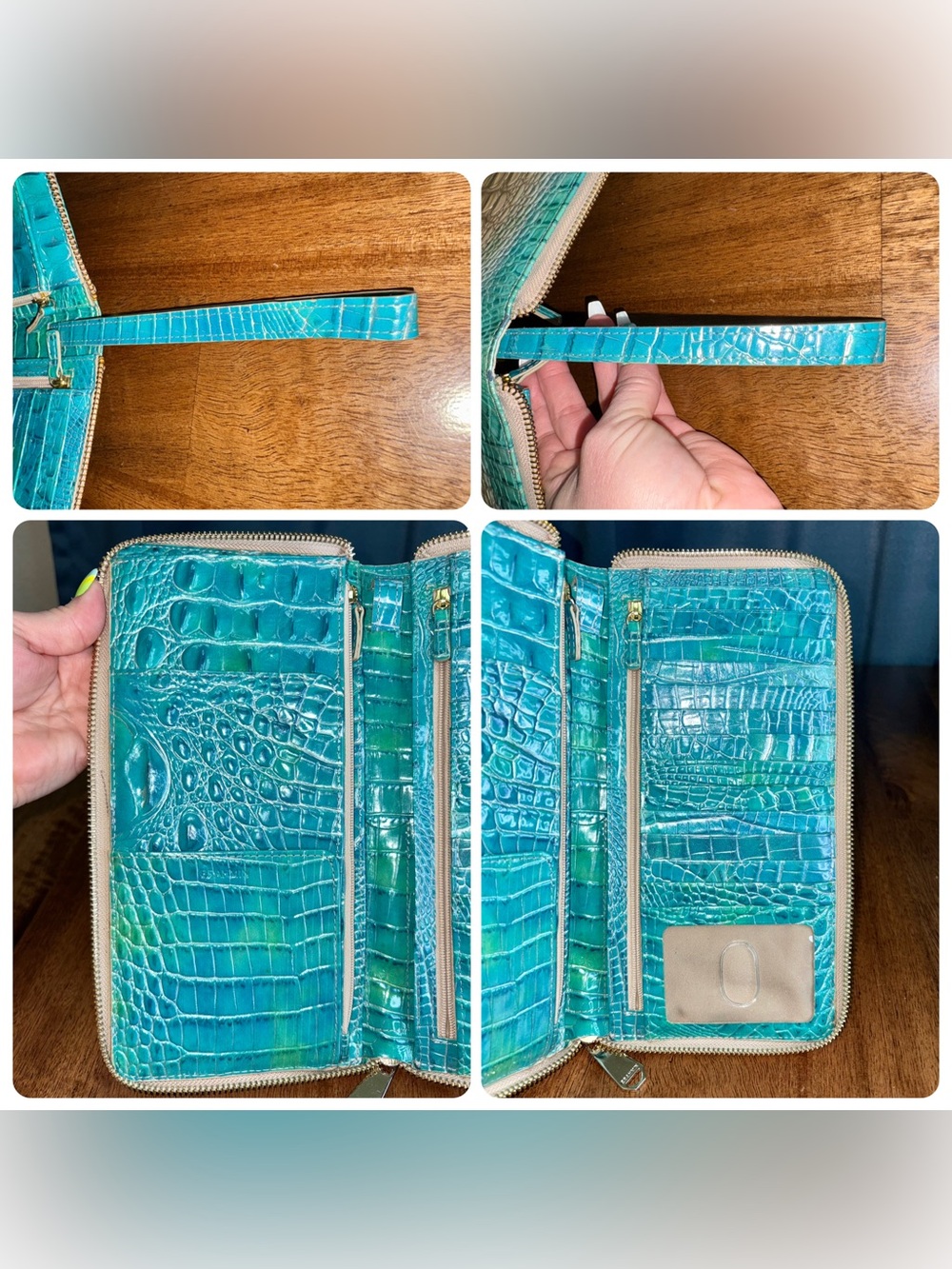 Brahmin GUC Skyler - Ocean Ombré - Travel Wallet/Clutch - FULL Eye - HTF, Rare - Picture 6 of 15
